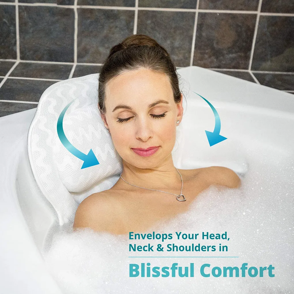 Neck Comfort Bathtub Pillow Suction Cup Air Mesh Head Neck Back Shoulder Support Shower 3D Ventilation SPA Bathtub Pillow
Neck Comfort Bathtub Pillow Suction Cup Air Mesh Head Neck Back Shoulder Support Shower 3D Ventilation SPA Bathtub Pillow