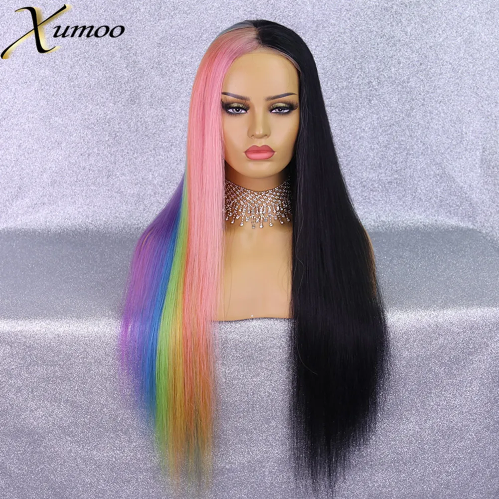 XUMOO Long Bone Straight Rainbow Colorful Brazilian Human Hair Cuticle Aligned Lace Front Wig With Baby Hair For Cosplay Women
XUMOO Long Bone Straight Rainbow Colorful Brazilian Human Hair Cuticle Aligned Lace Front Wig With Baby Hair For Cosplay Women