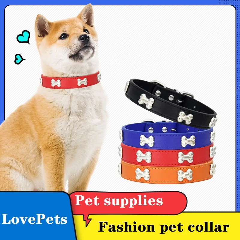 New Product Pet Collar Fashion Durable PU Leather Bone Decoration Dog Leash Accessories Dog Collar Trend Dog Gift
New Product Pet Collar Fashion Durable PU Leather Bone Decoration Dog Leash Accessories Dog Collar Trend Dog Gift