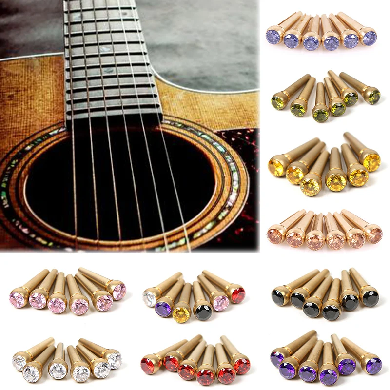 6pc Acoustic Guitar Strings Color Copper Brass End Pin Replacement Parts Accessories Guitar Large Crystal Fixed Cones
6pc Acoustic Guitar Strings Color Copper Brass End Pin Replacement Parts Accessories Guitar Large Crystal Fixed Cones