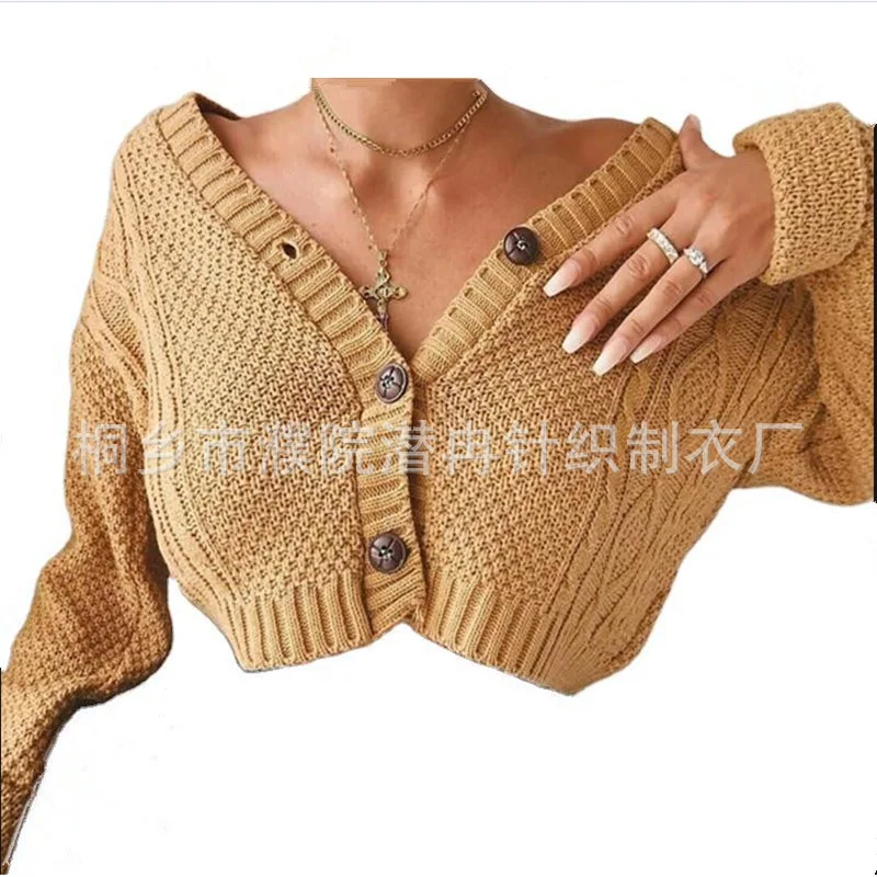 Autumn and winter twist knit top coat short casual sexy cropped sweater women
Autumn and winter twist knit top coat short casual sexy cropped sweater women