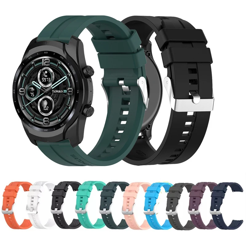 

22mm Quick Release Strap For Ticwatch Pro 3/Pro 2020 Sport Silicone Replace Wristband For Ticwatch GTX S2 E2 Bracelet Watchband