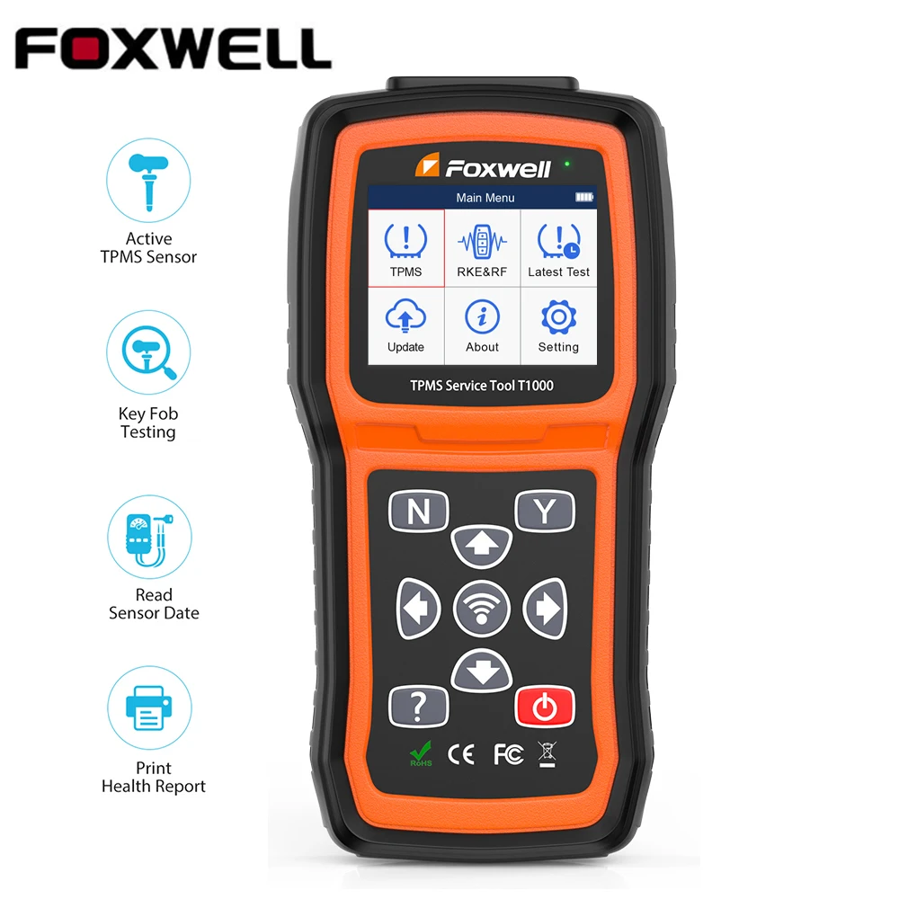 Foxwell T1000 OBD2 TPMS Service Sensor Tool Programmer Tires Pressure Monitoring System Tester Read Sensor Date Free Update
Foxwell T1000 OBD2 TPMS Service Sensor Tool Programmer Tires Pressure Monitoring System Tester Read Sensor Date Free Update