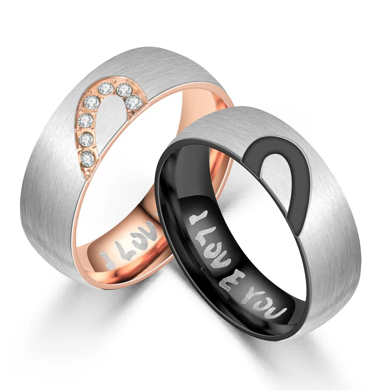 I LOVE YOU Women's Ring Wedding Set With Diamonds Couple Rings Stainless Steel Heart-shaped Men's Fashion Jewelry Accessories
I LOVE YOU Women's Ring Wedding Set With Diamonds Couple Rings Stainless Steel Heart-shaped Men's Fashion Jewelry Accessories