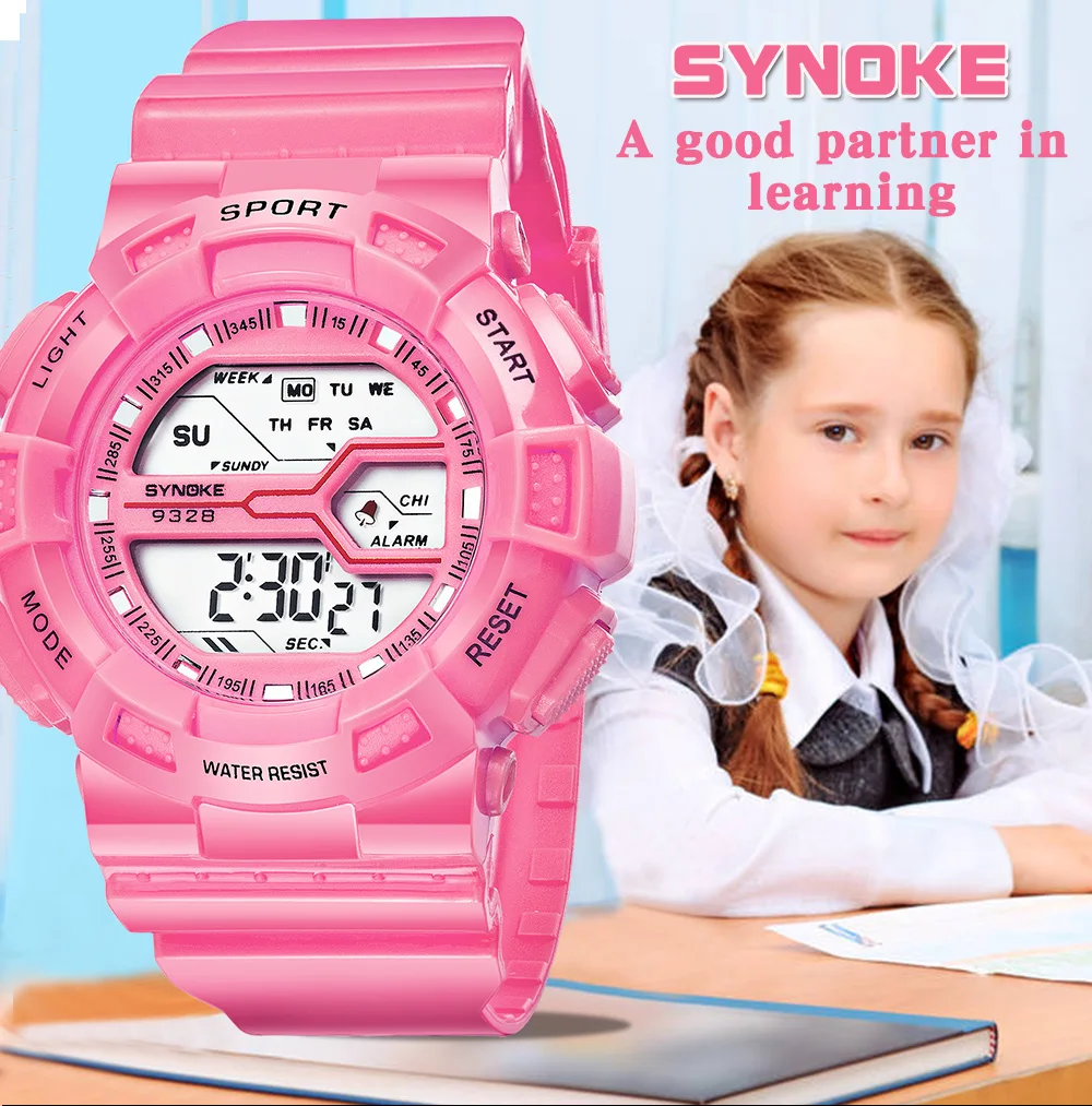SYNOKE Digital Watches Children Luminous Alarm Student Girls Boys Clock 3Bar Waterproof Sports Electronic Watch Kids Relogio New 
SYNOKE Digital Watches Children Luminous Alarm Student Girls Boys Clock 3Bar Waterproof Sports Electronic Watch Kids Relogio New
