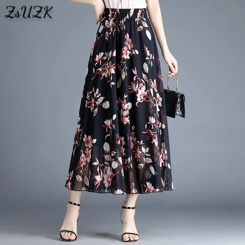 Lady Floral Printing Long Skirt Summer Elastic Waist Vintage Female Skirt Slimple Elegant Fairy Skirt
Lady Floral Printing Long Skirt Summer Elastic Waist Vintage Female Skirt Slimple Elegant Fairy Skirt