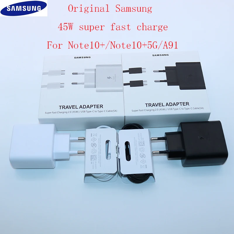 Original Samsung Galaxy S20/S21/ S21+/ S20/S21 Ultra NOTE 10/20 NOTE 20 Ultra Super fast Charger 45W PD Adapter Travel charger
Original Samsung Galaxy S20/S21/ S21+/ S20/S21 Ultra NOTE 10/20 NOTE 20 Ultra Super fast Charger 45W PD Adapter Travel charger