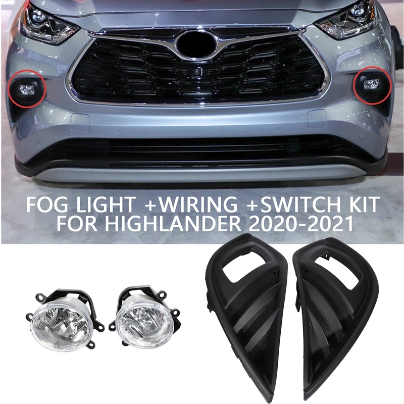 for Toyota Highlander 2020-2021 Front Bumper Fog Light Lamp Assembly Bezel +Wiring +Switch Kit
for Toyota Highlander 2020-2021 Front Bumper Fog Light Lamp Assembly Bezel +Wiring +Switch Kit