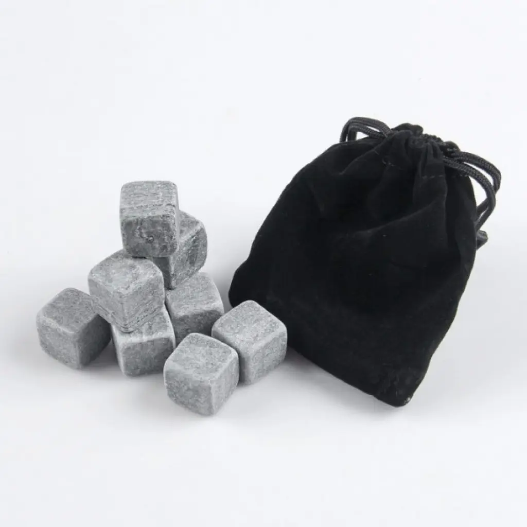 Охлаждающие камни для виски &quotWhiskey Stones" набор бара 9 кубиков из камня Стеатита +