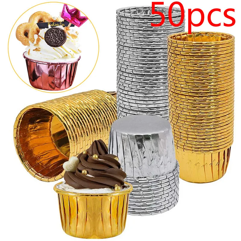 Cake paper cups 50pcs high temperature resistance cake paper cup double-sided aluminum foil curling cup greaseproof paper cups
Cake paper cups 50pcs high temperature resistance cake paper cup double-sided aluminum foil curling cup greaseproof paper cups