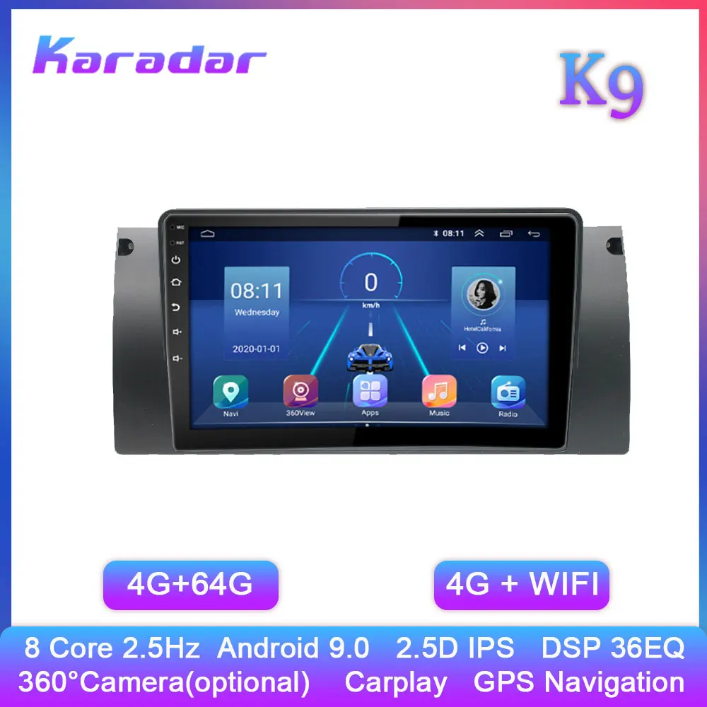 Car Radio Android K9 for BMW 5 E39 E53 X5 1995-2001 2002-2006 4G WIFI 8 Core GPS Navigation Stereo Car Multimedia Play
Car Radio Android K9 for BMW 5 E39 E53 X5 1995-2001 2002-2006 4G WIFI 8 Core GPS Navigation Stereo Car Multimedia Play