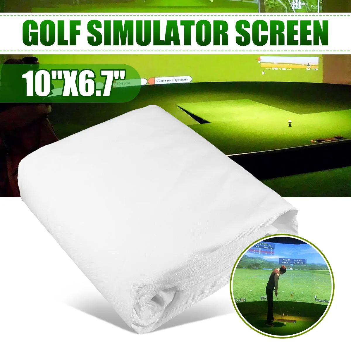 300cmx200cm Golf Ball Simulator Display Screen Indoor Training Impact Projection Screen White Cloth For Golf Exercise Target
300cmx200cm Golf Ball Simulator Display Screen Indoor Training Impact Projection Screen White Cloth For Golf Exercise Target