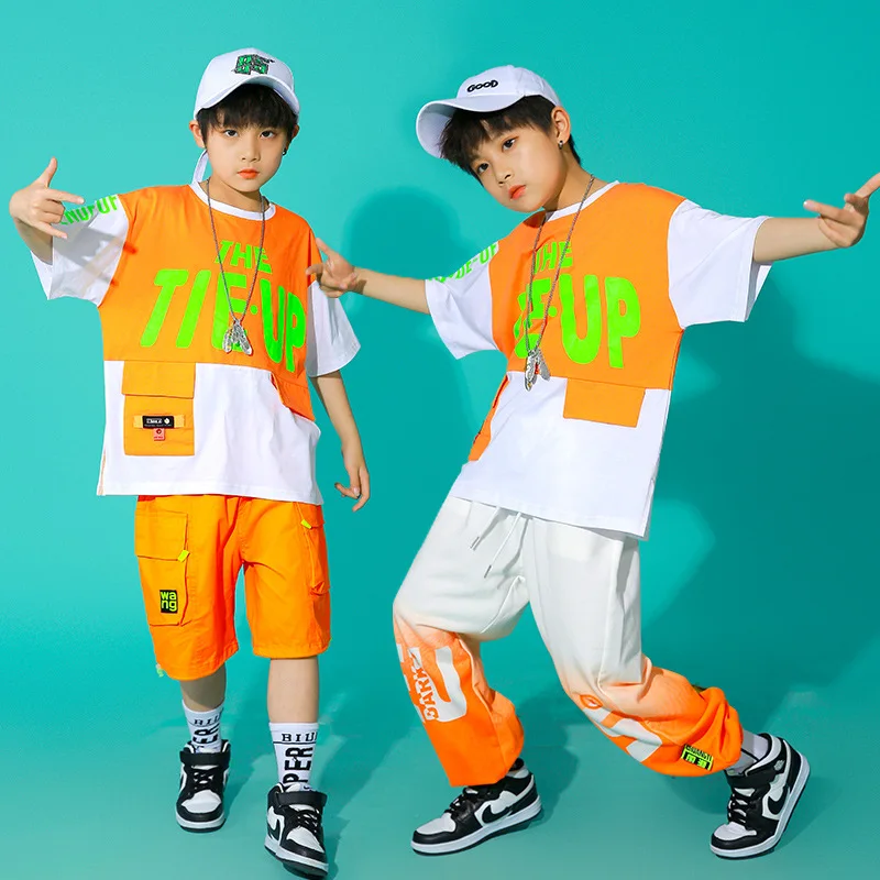 Jazz Costume Hip Hop Girls Clothing Orange Top Shorts Pants Boys Ballroom Dancing Clothes Rave Outfits Modern Streetwear XS1881
Jazz Costume Hip Hop Girls Clothing Orange Top Shorts Pants Boys Ballroom Dancing Clothes Rave Outfits Modern Streetwear XS1881
