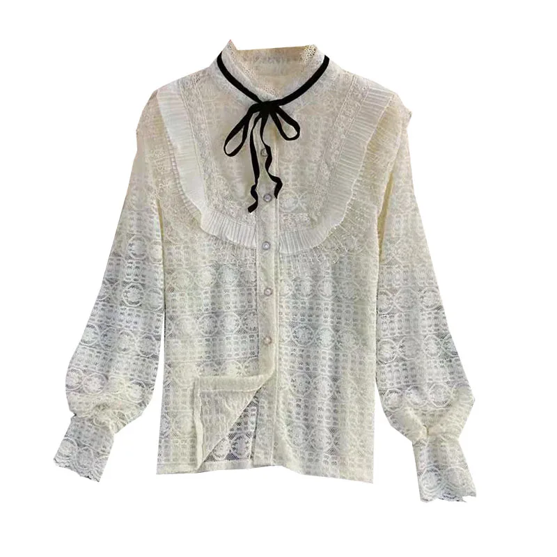 age season joker melting and reduction of age with bowknot gentle wind loose long-sleeved jacket female bud silk shirt
age season joker melting and reduction of age with bowknot gentle wind loose long-sleeved jacket female bud silk shirt