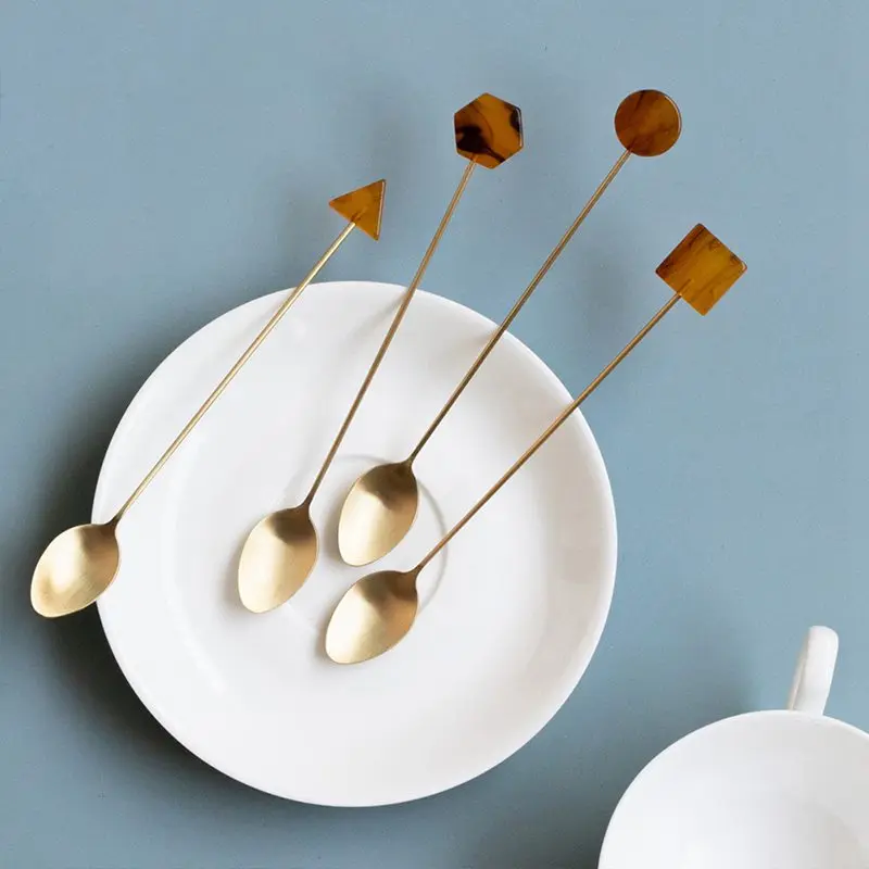 Coffee Spoon Long Handle Stirring Teaspoon Gold-plated Dessert Fruit Scoop Kitchen Tableware Home Cutlery Kitchen Tools
Coffee Spoon Long Handle Stirring Teaspoon Gold-plated Dessert Fruit Scoop Kitchen Tableware Home Cutlery Kitchen Tools