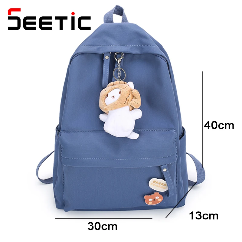 SEETIC Solid Color Nylon Backpack Female Waterproof Laptop Bag Unisex High Capacity Travel Bag For Women Quality School Backpack 
SEETIC Solid Color Nylon Backpack Female Waterproof Laptop Bag Unisex High Capacity Travel Bag For Women Quality School Backpack