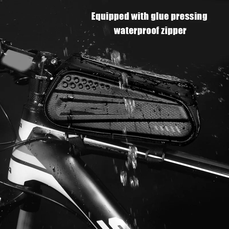 EVA Hard Shell Bike Bag Touch Screen Front Crossbeam Bag with Earphone Interface and Night Reflective Bicycle Accessory
EVA Hard Shell Bike Bag Touch Screen Front Crossbeam Bag with Earphone Interface and Night Reflective Bicycle Accessory