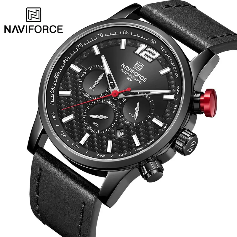 NAVIFORCE Men Casual Fashion Waterproof Quartz Date Watch Genuine Leather Sport WristWatch with Luminous Hands Relogio Masculino
NAVIFORCE Men Casual Fashion Waterproof Quartz Date Watch Genuine Leather Sport WristWatch with Luminous Hands Relogio Masculino