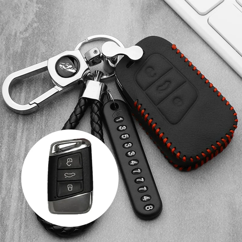 Genuine Leather Car Key Remote Cover Case For Volkswagen Tiguan MK2 Magotan Passat B8 CC 2017 2018 For Skoda Superb A7
Genuine Leather Car Key Remote Cover Case For Volkswagen Tiguan MK2 Magotan Passat B8 CC 2017 2018 For Skoda Superb A7