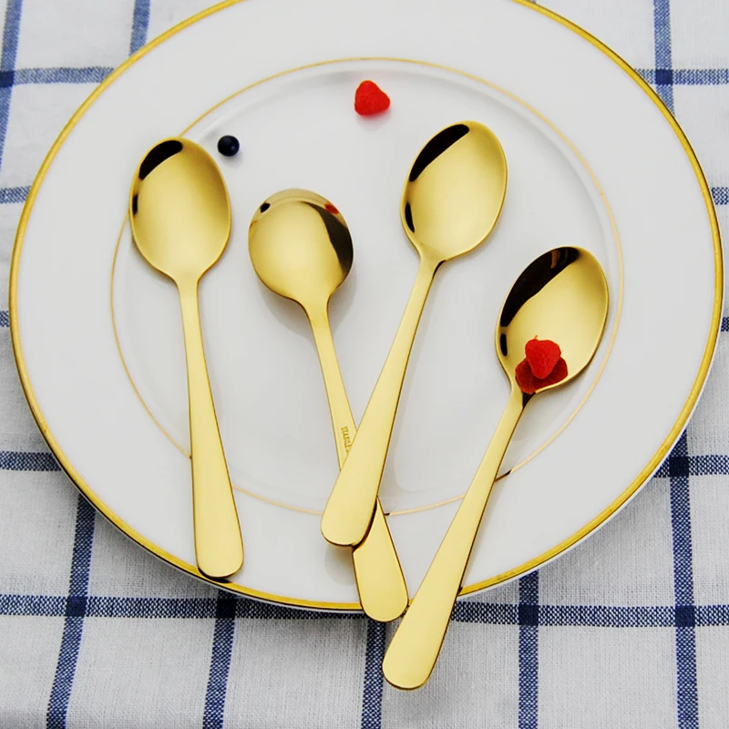 Latest 4 pieces / set tea party Spoon Set teaspoon spoon 18 / 8 gold plated stainless steel tableware set teaspoon for hot tea
Latest 4 pieces / set tea party Spoon Set teaspoon spoon 18 / 8 gold plated stainless steel tableware set teaspoon for hot tea