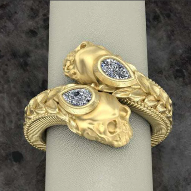 Milangirl Hot Sale Creative Personality Golden Skull Headband Pear Shaped White Zircon Ring for Women Party Jewelry Accessories
Milangirl Hot Sale Creative Personality Golden Skull Headband Pear Shaped White Zircon Ring for Women Party Jewelry Accessories