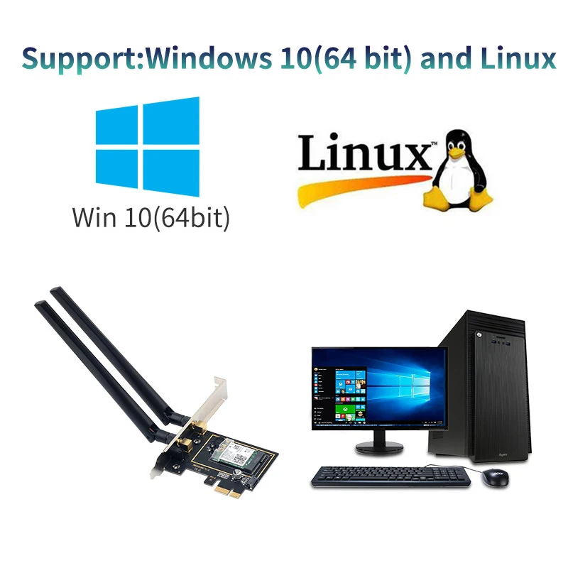 3000 Мбит/с WiFi 6 Intel AX200 PCIe беспроводной сетевой адаптер двухдиапазонный 2 4G/5 ГГц