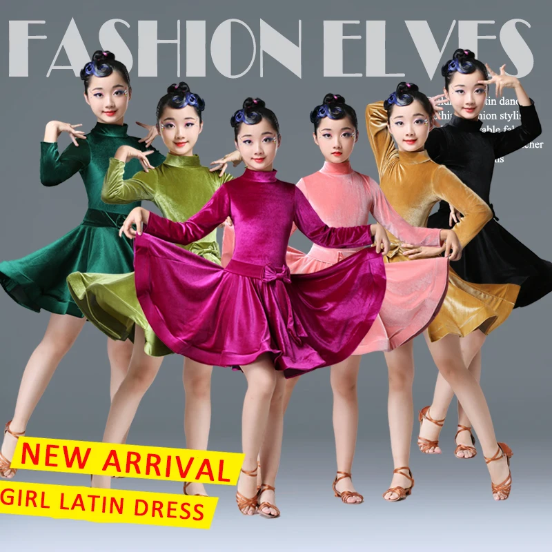 More Colors Girls Latin Dance Dress For Children Long Sleeved Velvet Practice Costume Cha Cha Competition Dancing Clothes DL5174
More Colors Girls Latin Dance Dress For Children Long Sleeved Velvet Practice Costume Cha Cha Competition Dancing Clothes DL5174