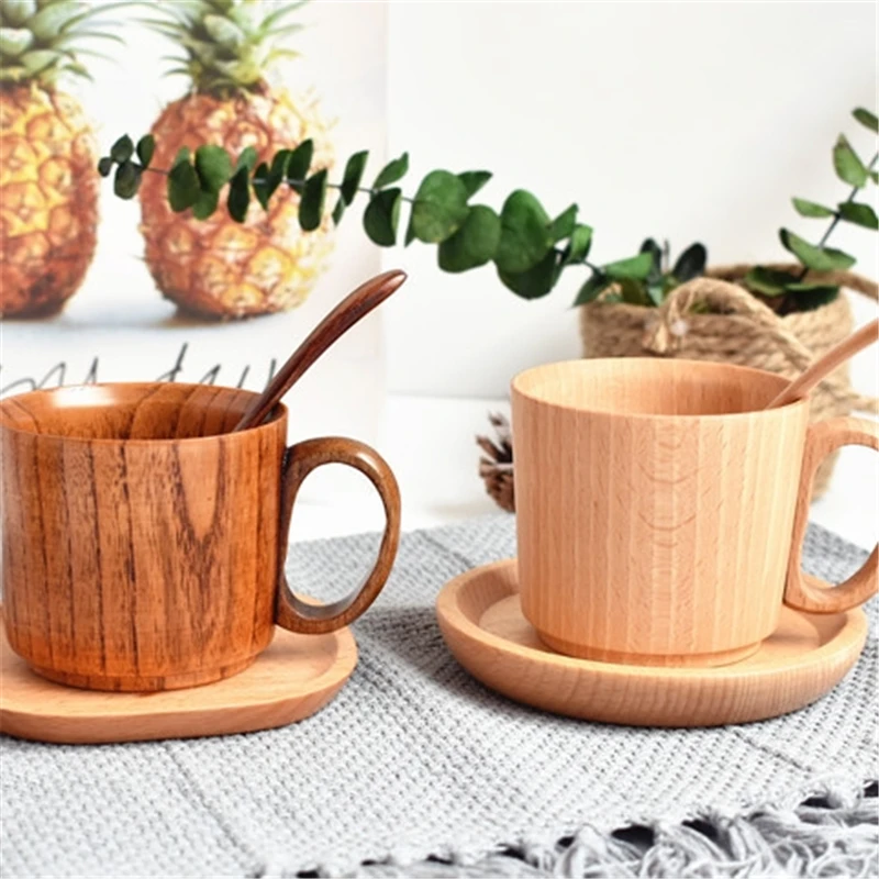 Coffee Tea Mug Beer Watter Bottle Cup Spoons Beech wood coffee cup solid wooden Cup Plate Coaster with handle 
Coffee Tea Mug Beer Watter Bottle Cup Spoons Beech wood coffee cup solid wooden Cup Plate Coaster with handle
