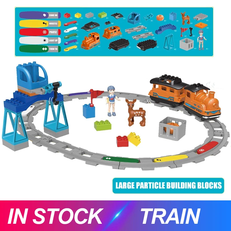 MOULD KING 53001 Orange Intelligent Train Model With Music and Light Assembly Big Piece Building Block Brick Kids Christmas Gift
MOULD KING 53001 Orange Intelligent Train Model With Music and Light Assembly Big Piece Building Block Brick Kids Christmas Gift