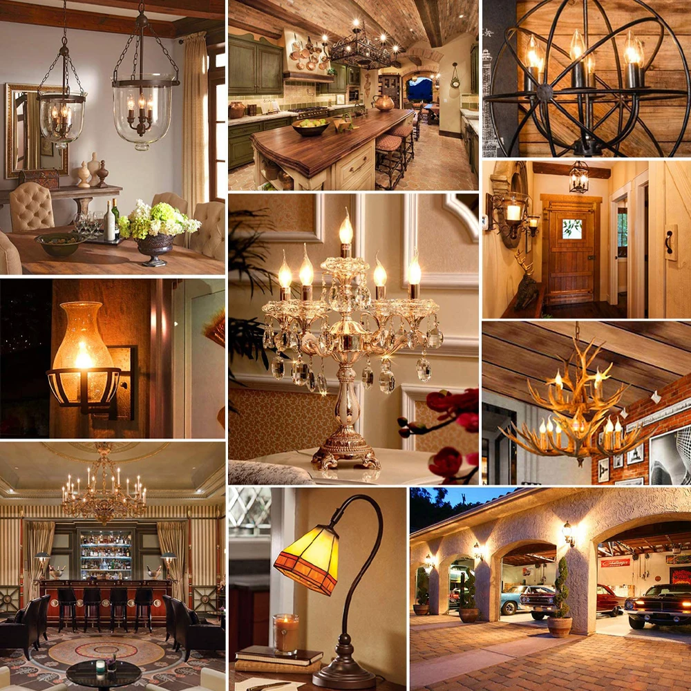 E14 LED Filament Bulb 2/4/6W AC220V Glass Shell 360 Degree C35 Edison Chandeliers Retro Candle Light Warm /Cold White 12pcs
E14 LED Filament Bulb 2/4/6W AC220V Glass Shell 360 Degree C35 Edison Chandeliers Retro Candle Light Warm /Cold White 12pcs