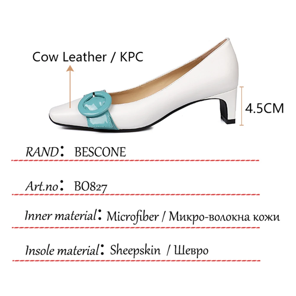 BESCONE Women Pumps Fashion Metal Decoration Genuine Leather Shoes Mixed Colors Buckle Strap All-Match Casual Lady Shoes BO828
BESCONE Women Pumps Fashion Metal Decoration Genuine Leather Shoes Mixed Colors Buckle Strap All-Match Casual Lady Shoes BO828