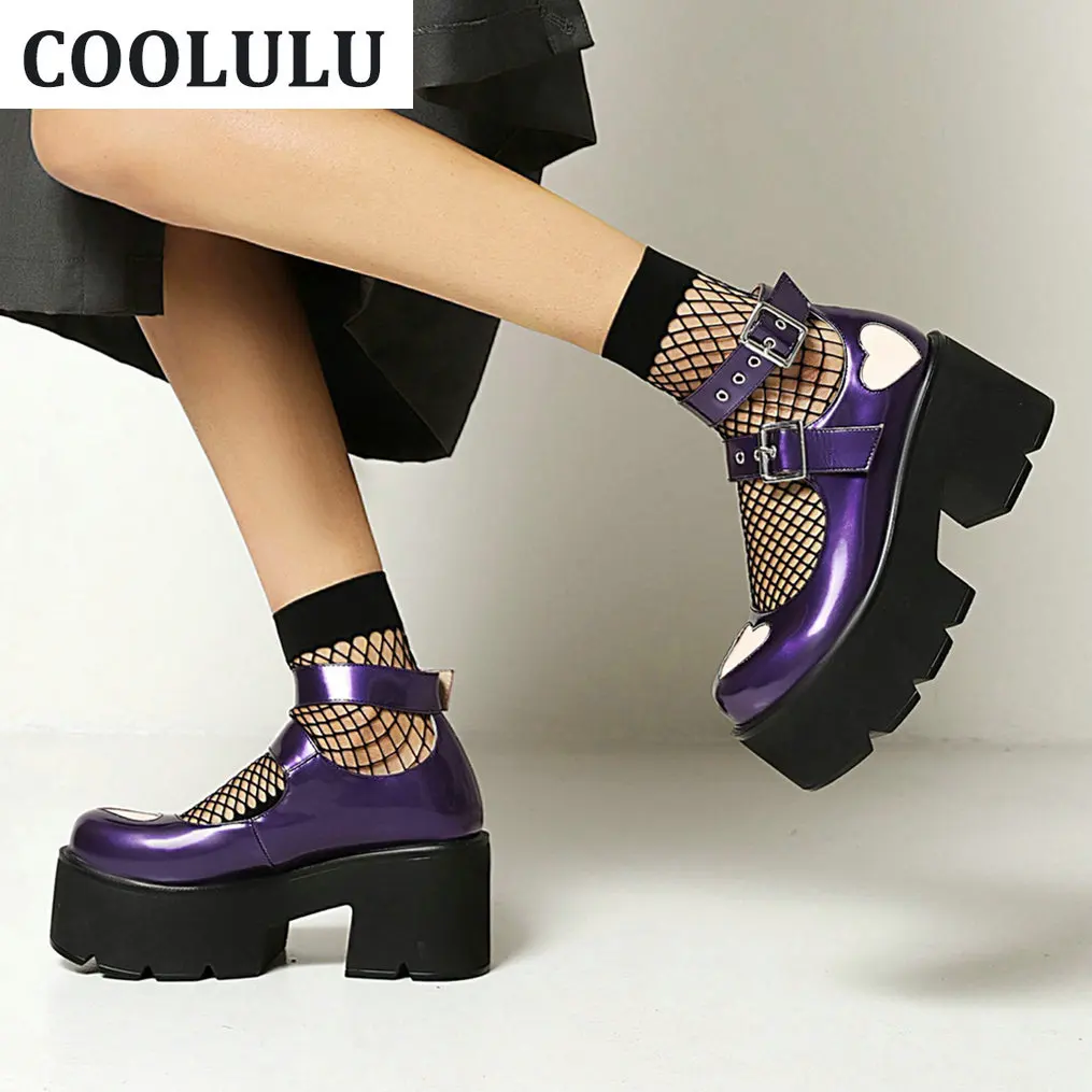COOLULU Women Punk Pumps Gothic Mary Janes Heart Buckle Pumps Ankle Strap Platform Chunky High Heel Women Shoes Black Heels
COOLULU Women Punk Pumps Gothic Mary Janes Heart Buckle Pumps Ankle Strap Platform Chunky High Heel Women Shoes Black Heels