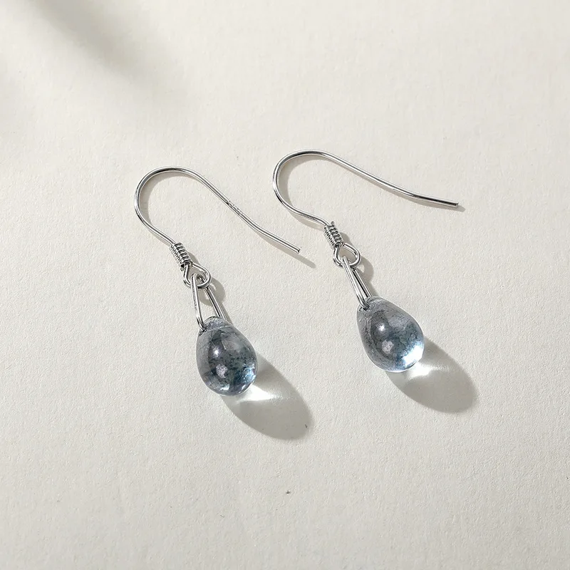 925 Sterling Silver Classic Blue Water Drop Earrings Mermaid Tears Short Earrings For Women Sweet Romantic Gift
925 Sterling Silver Classic Blue Water Drop Earrings Mermaid Tears Short Earrings For Women Sweet Romantic Gift