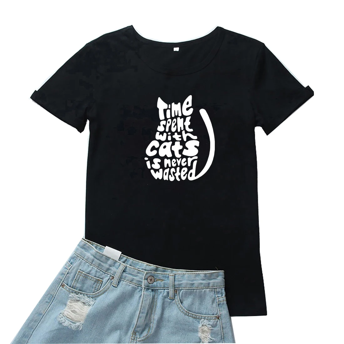 Time Spent with Cats Is Never Wasted Tee Shirt Femme Cute Letter Cat Pattern Women Tshirts Black Red Print Graphic T Shirt Women
Time Spent with Cats Is Never Wasted Tee Shirt Femme Cute Letter Cat Pattern Women Tshirts Black Red Print Graphic T Shirt Women