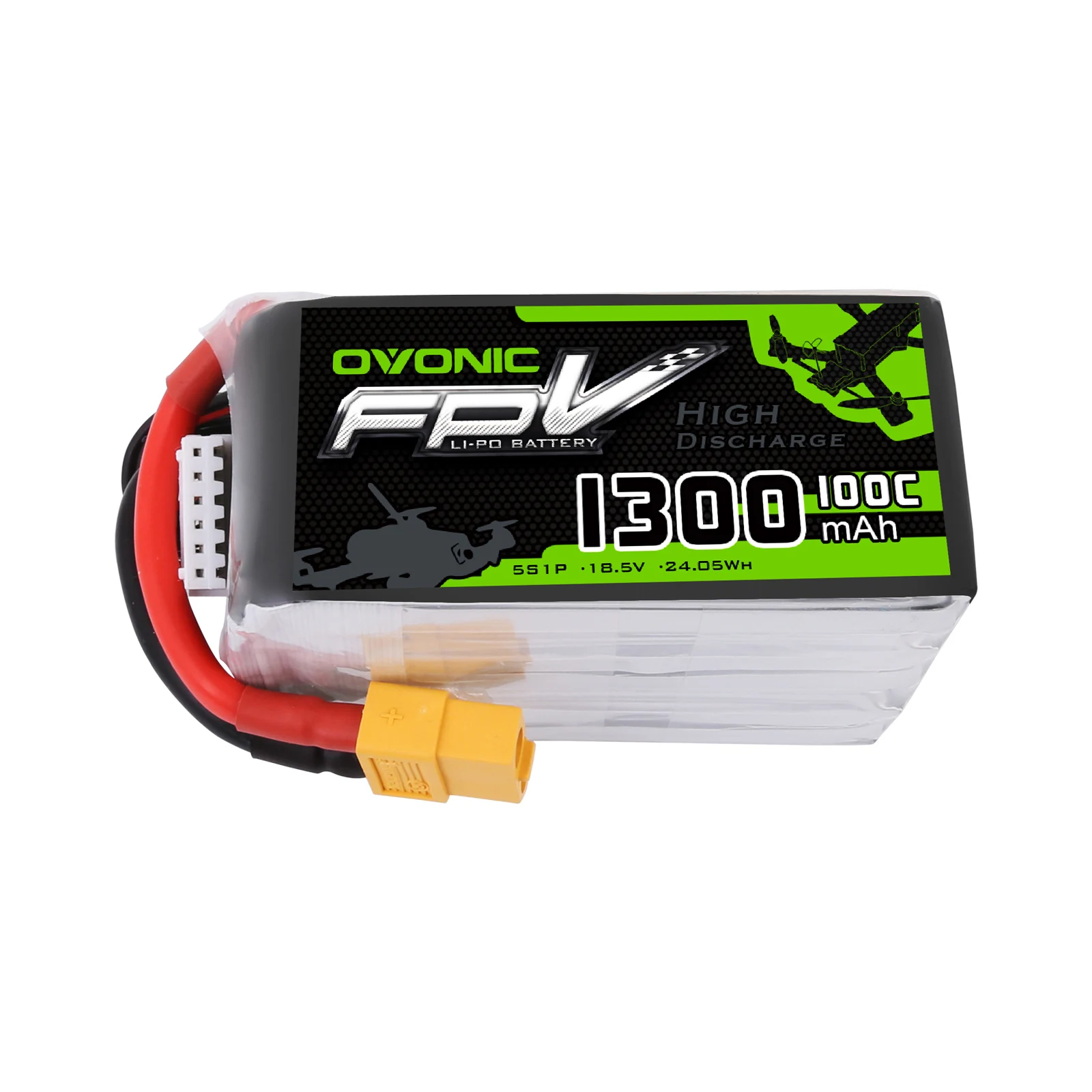 Аккумулятор OVONIC 5S 1300 мА · ч 18,5 в 100C LiPo с разъемом XT60 для дрона, FPV, квадрокоптера, самолета, вертолета, автомобиля, лодки
Аккумулятор OVONIC 5S 1300 мА · ч 18,5 в 100C LiPo с разъемом XT60 для дрона, FPV, квадрокоптера, самолета, вертолета, автомобиля, лодки