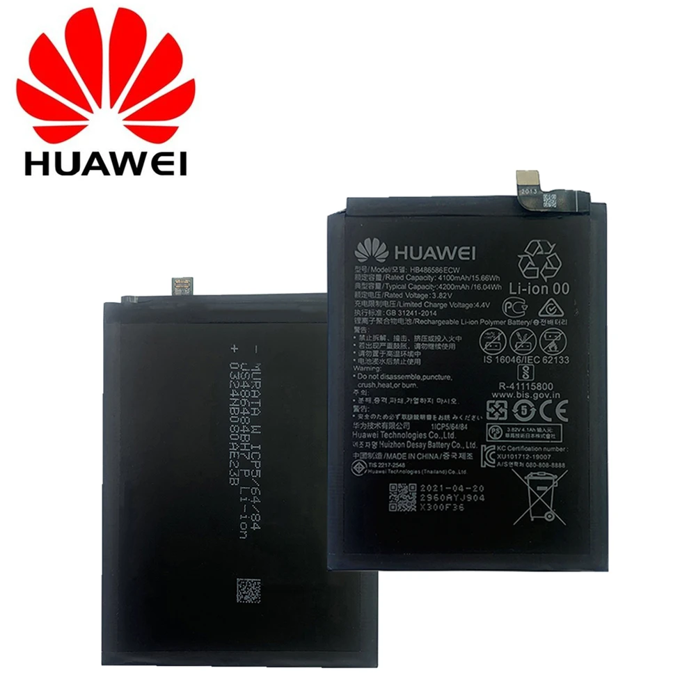 Original HB486586ECW Replacement Mobile Phone Battery for Huawei P40 Lite Mate 30 Mate30 Pro Nova 6 Nova6 SE Honor VIew 30 V30 
Original HB486586ECW Replacement Mobile Phone Battery for Huawei P40 Lite Mate 30 Mate30 Pro Nova 6 Nova6 SE Honor VIew 30 V30
