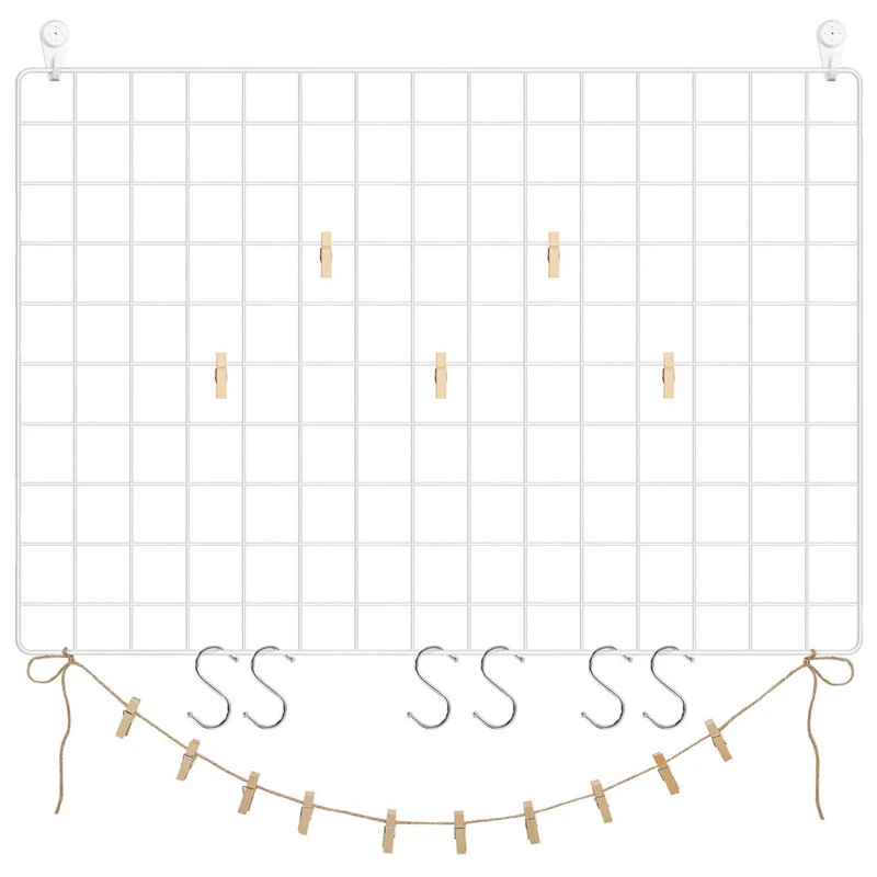 Grid Panel, Photo Wall Display,Mesh Wall Decor, Multifunctional Hanging Picture Wall, DIY Art Display, with S-Shaped Hooks, Clip
Grid Panel, Photo Wall Display,Mesh Wall Decor, Multifunctional Hanging Picture Wall, DIY Art Display, with S-Shaped Hooks, Clip