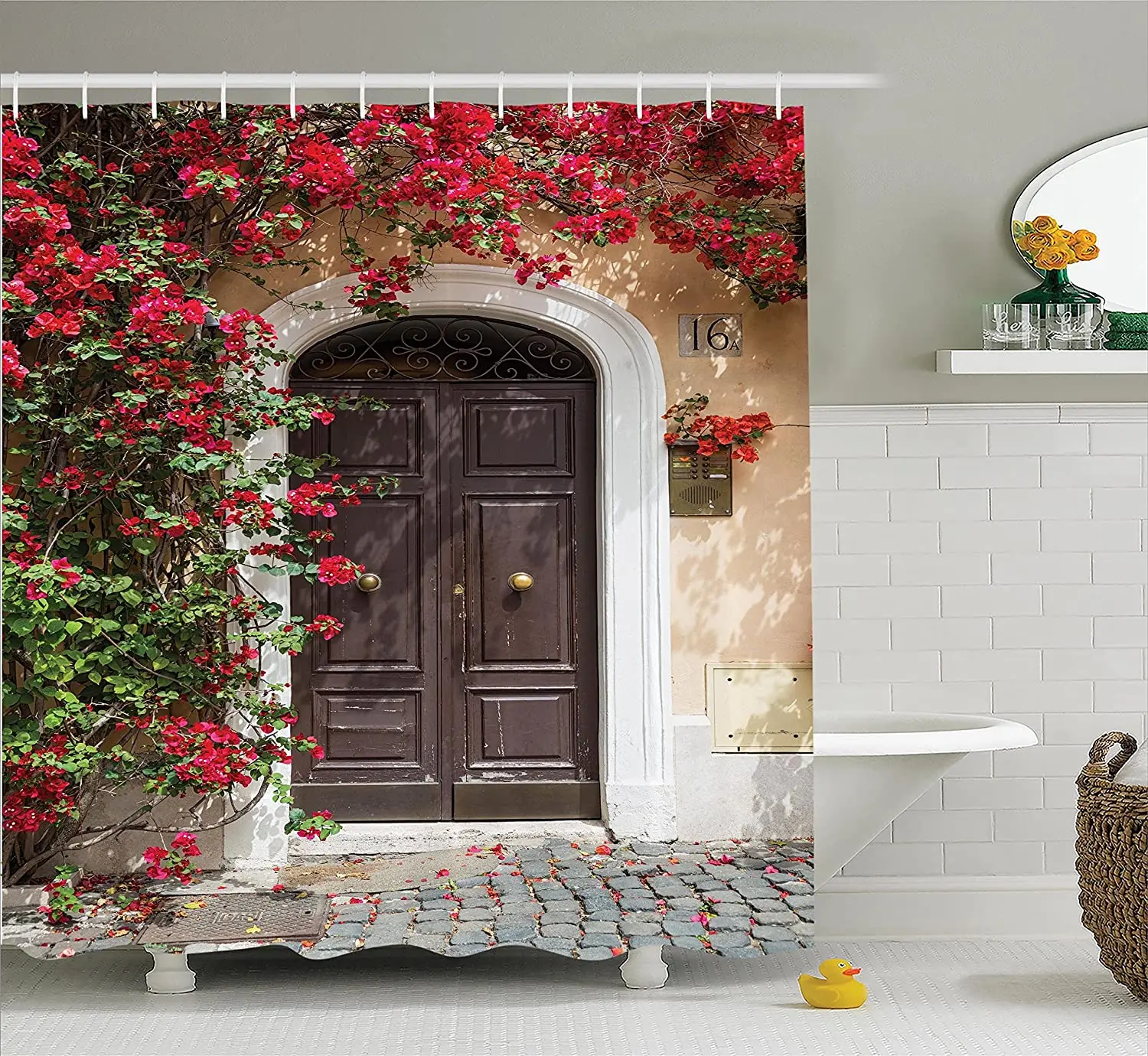 Moroccan Shower Curtain Fabric Old Wooden Door Surrounded by Flowers European Medieval Entrance Italy Bathroom Decor Curtain Set
Moroccan Shower Curtain Fabric Old Wooden Door Surrounded by Flowers European Medieval Entrance Italy Bathroom Decor Curtain Set