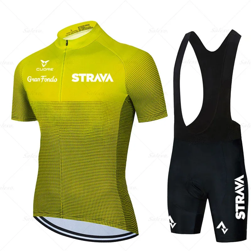 2022 STRAVA Cycling Jersey Set Summer Short Sleeve Breathable MTB Mountain Racing Bike Jersey Bib Shorts Men Cycling Clothings 
2022 STRAVA Cycling Jersey Set Summer Short Sleeve Breathable MTB Mountain Racing Bike Jersey Bib Shorts Men Cycling Clothings