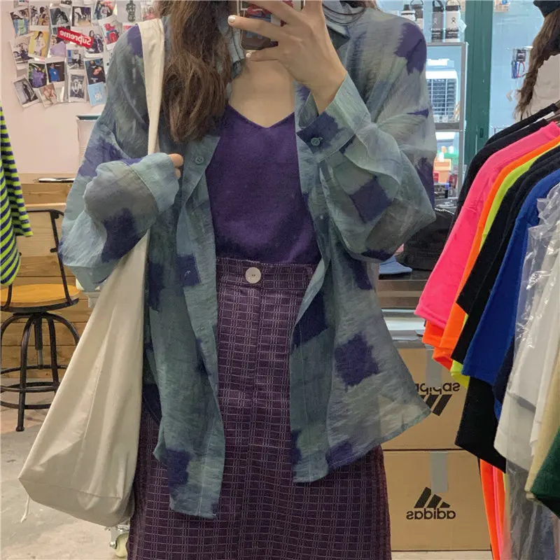 HziriP Plaid Summer Sunscreen Light Sexy Shirts New 2021 Chic Thin Streetwear Chic Loose Geometric Casual All Match Blouses
HziriP Plaid Summer Sunscreen Light Sexy Shirts New 2021 Chic Thin Streetwear Chic Loose Geometric Casual All Match Blouses