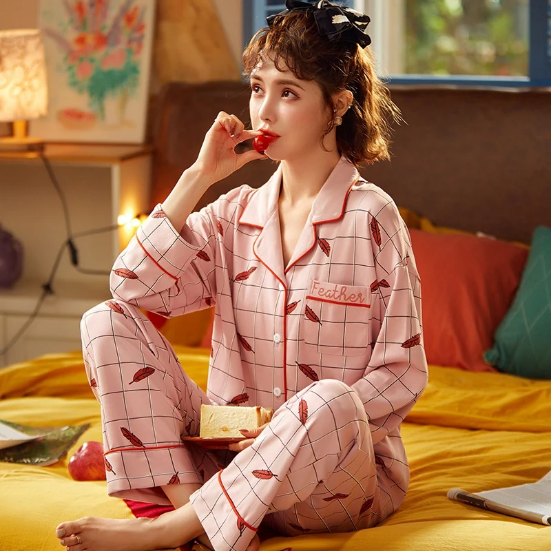 2021 Spring Autumn Couple Long Sleeve Cotton Pajama Sets for Men Korean Print Sleepwear Suit Pyjamas Homewear Women Home Clothes
2021 Spring Autumn Couple Long Sleeve Cotton Pajama Sets for Men Korean Print Sleepwear Suit Pyjamas Homewear Women Home Clothes