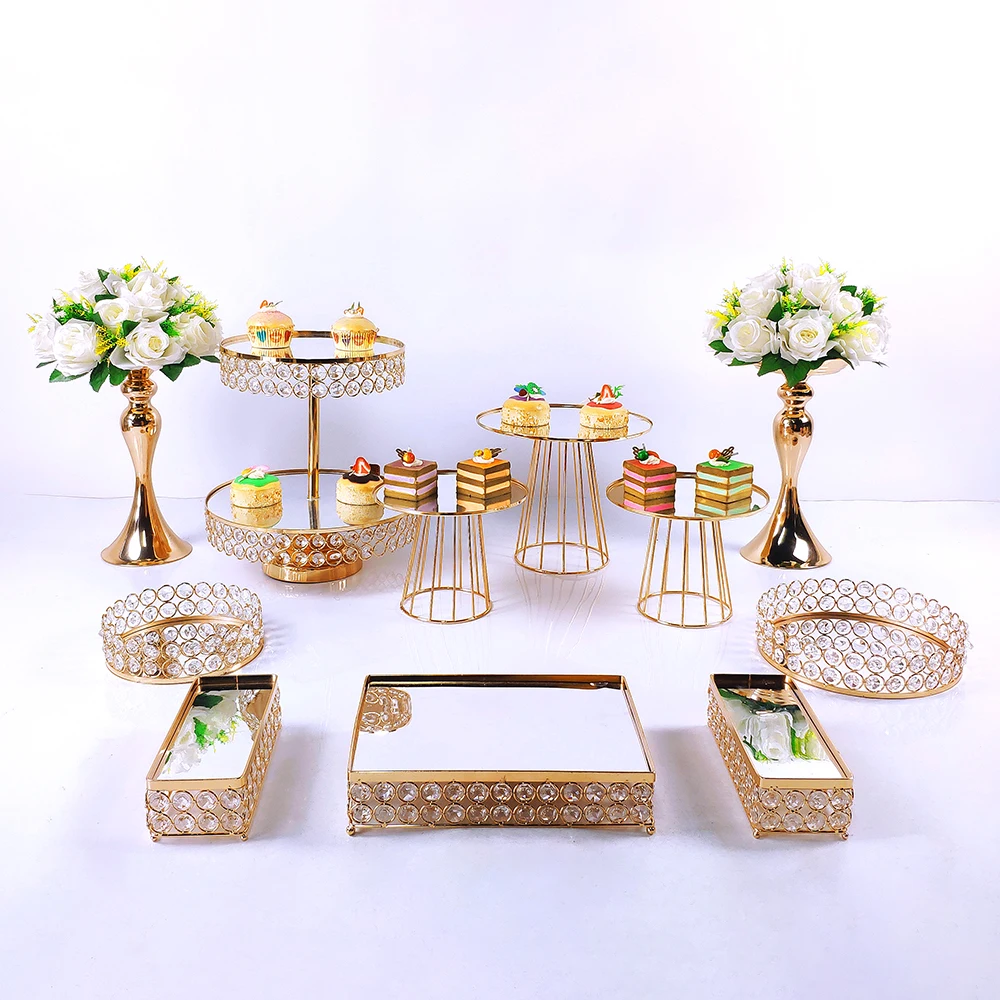 new arrive 11pcs gold mirror cupcake stand crystal metal creative home large fruit plate fruit basket home set cake tool
new arrive 11pcs gold mirror cupcake stand crystal metal creative home large fruit plate fruit basket home set cake tool