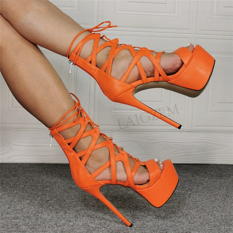 SEIIHEM SUPER Women Platform Sandals Back Zip Open Toe Lace Up Stiletto Heels Faux Leather Prom Shoes Women Plus Size 42 50 52
SEIIHEM SUPER Women Platform Sandals Back Zip Open Toe Lace Up Stiletto Heels Faux Leather Prom Shoes Women Plus Size 42 50 52