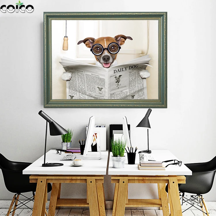 Toilet Reading Newspaper Dog Art Print Poster Canvas Painting Cut Funny Animal Creativity Wall Art Painting Home Decor Picture
Toilet Reading Newspaper Dog Art Print Poster Canvas Painting Cut Funny Animal Creativity Wall Art Painting Home Decor Picture