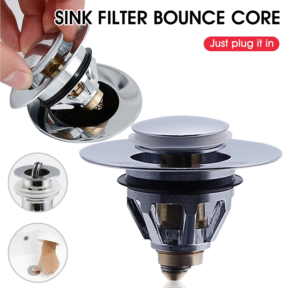 Basin Pop-up Drain Filter Bathroom Stainless Steel Bounce Core Push-type Drain Stopper Basin Pop-up Drain Filter Accessories
Basin Pop-up Drain Filter Bathroom Stainless Steel Bounce Core Push-type Drain Stopper Basin Pop-up Drain Filter Accessories