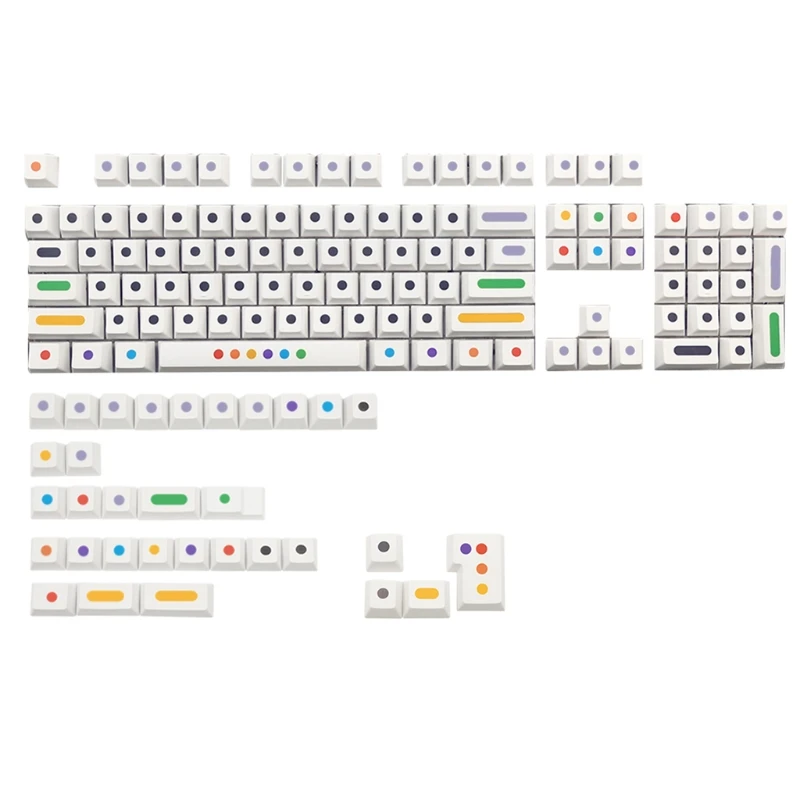 

Колпачки для клавиш, 136 клавиш, Iso макет, вишневый профиль, PBT, 5 сторон, сублимационные колпачки для механической клавиатуры с 61/87/104/108 клавиша...