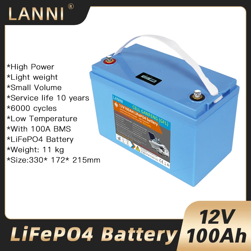 Lithium iron phosphate 12v260ah 100Ah 150Ah 200ah life up to 10 years deep cycle 6000 times warranty 5 years made in China
Lithium iron phosphate 12v260ah 100Ah 150Ah 200ah life up to 10 years deep cycle 6000 times warranty 5 years made in China