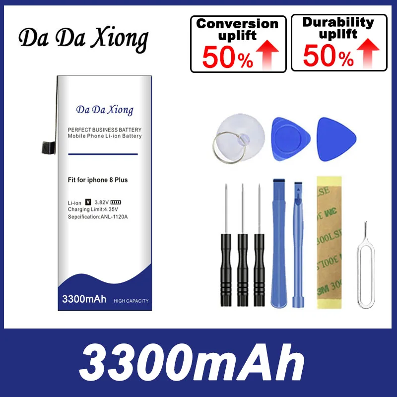 Аккумулятор большой емкости для iPhone 8 Plus 8 plus 0 циклов Стандартная замена большой батареи 3300 мАч
Аккумулятор большой емкости для iPhone 8 Plus 8 plus 0 циклов Стандартная замена большой батареи 3300 мАч