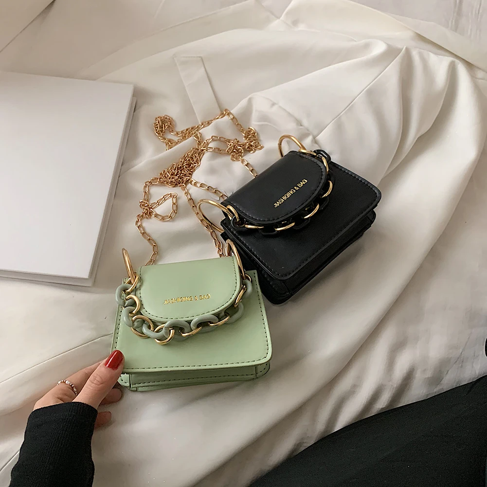 Fashion Women PU Leather Pure Color Shoulder Crossbody Messenger Bag Casual Ladies Thick Chain Handbags Mini Flap Purse
Fashion Women PU Leather Pure Color Shoulder Crossbody Messenger Bag Casual Ladies Thick Chain Handbags Mini Flap Purse