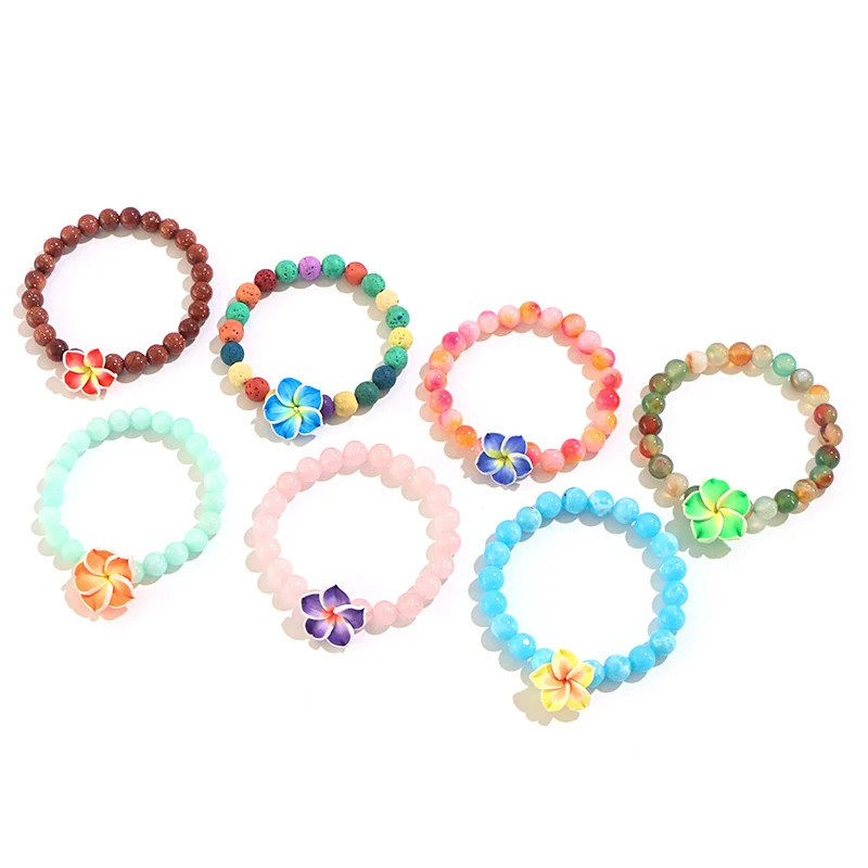 KOMi Fashion Multicolor Volcanic Stone Crystal Stone Beads Bead String Soft Pottery Flower Pendant Elastic Rope Bracelet Jewelry
KOMi Fashion Multicolor Volcanic Stone Crystal Stone Beads Bead String Soft Pottery Flower Pendant Elastic Rope Bracelet Jewelry